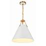 3_Crystorama Xavier 16" Wide Vibrant Gold Cone Pendant Light more views