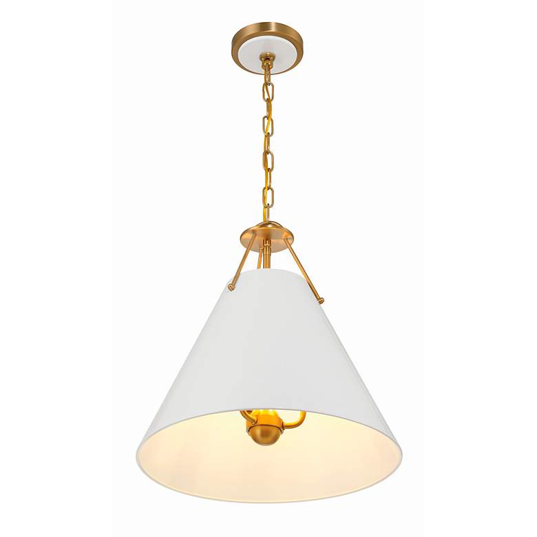 Image 4 Crystorama Xavier 16" Wide Vibrant Gold Cone Pendant Light more views