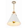 4_Crystorama Xavier 16" Wide Vibrant Gold Cone Pendant Light more views