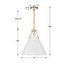 5_Crystorama Xavier 16" Wide Vibrant Gold Cone Pendant Light more views