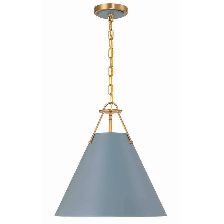 Image 2 Crystorama Xavier 16"W Vibrant Gold and Blue Pendant Light