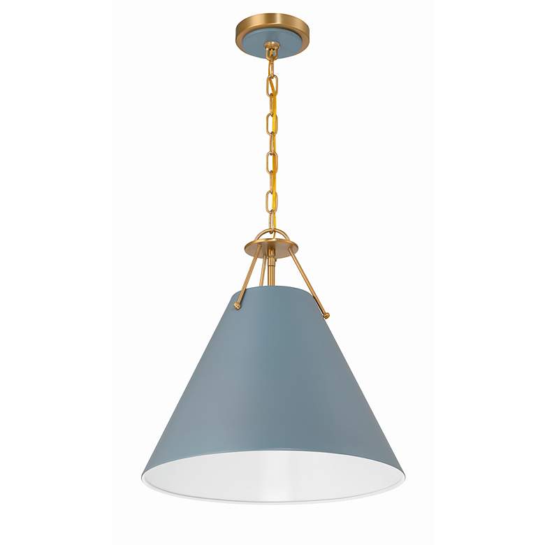 Image 3 Crystorama Xavier 16"W Vibrant Gold and Blue Pendant Light more views