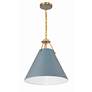 3_Crystorama Xavier 16"W Vibrant Gold and Blue Pendant Light more views