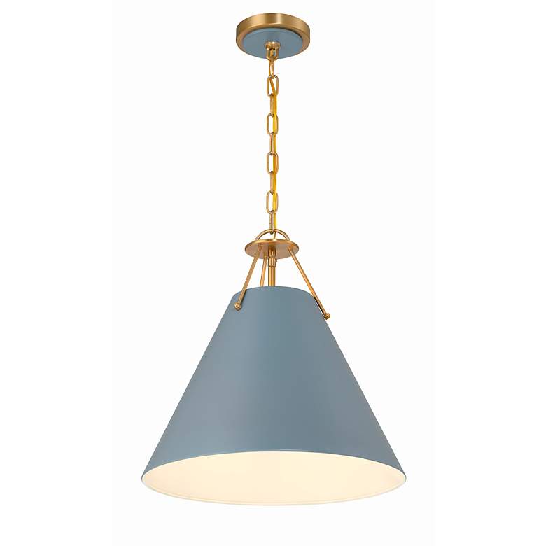 Image 4 Crystorama Xavier 16"W Vibrant Gold and Blue Pendant Light more views