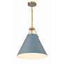 4_Crystorama Xavier 16"W Vibrant Gold and Blue Pendant Light more views