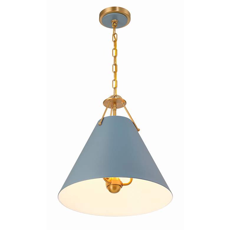 Image 5 Crystorama Xavier 16"W Vibrant Gold and Blue Pendant Light more views