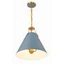 5_Crystorama Xavier 16"W Vibrant Gold and Blue Pendant Light more views