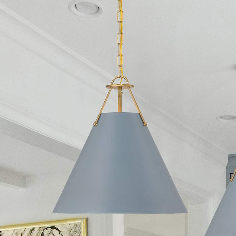 Image 6 Crystorama Xavier 16"W Vibrant Gold and Blue Pendant Light more views