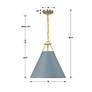 7_Crystorama Xavier 16"W Vibrant Gold and Blue Pendant Light more views