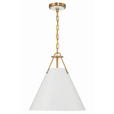 Crystorama Xavier 16" Wide Vibrant Gold Cone Pendant Light