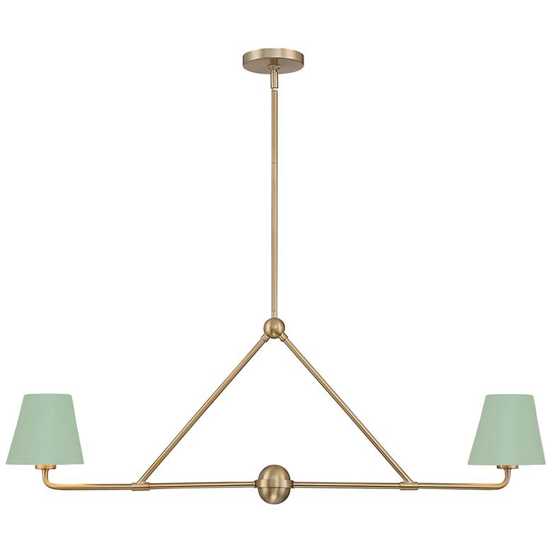 Image 1 Crystorama Xavier 2 Light Vibrant Gold + Green Chandelier