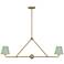 Crystorama Xavier 2 Light Vibrant Gold + Green Chandelier
