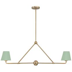 Crystorama Xavier 2 Light Vibrant Gold + Green Chandelier