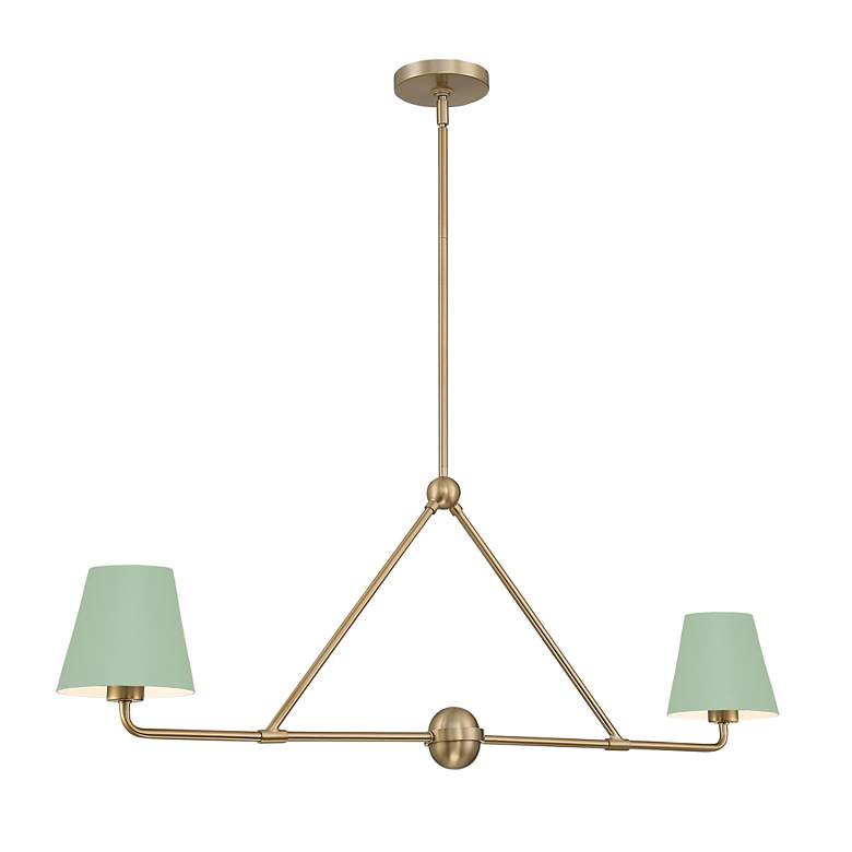Image 2 Crystorama Xavier 2 Light Vibrant Gold + Green Chandelier more views