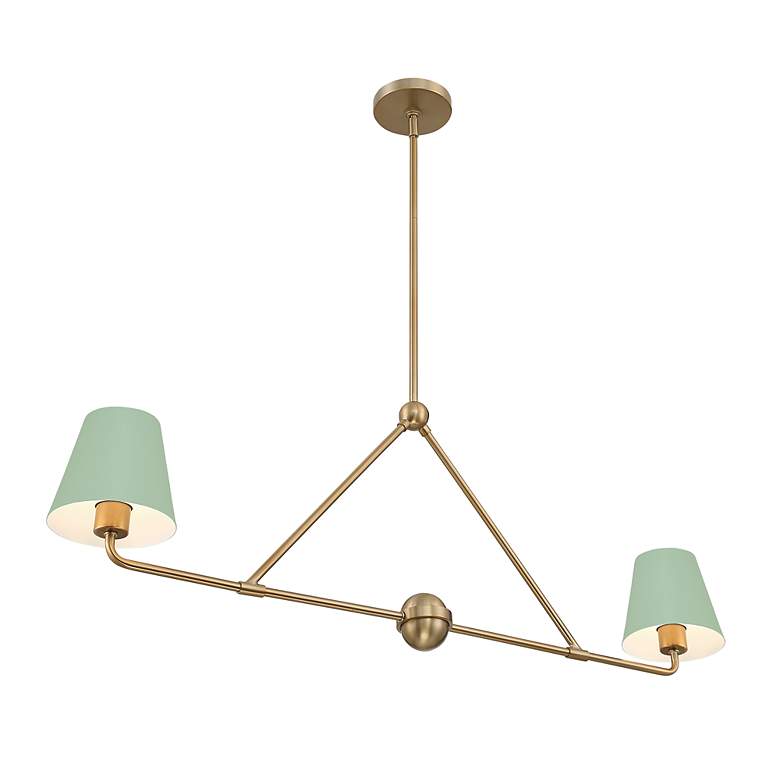 Image 3 Crystorama Xavier 2 Light Vibrant Gold + Green Chandelier more views