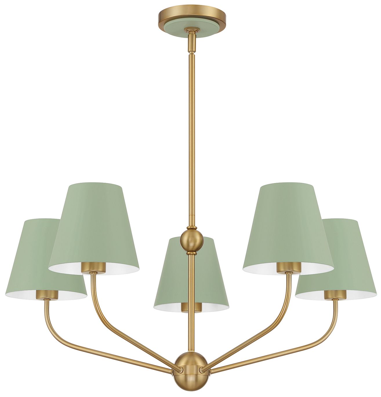 Image 3 Crystorama Xavier 28'' Vibrant Gold + Green Chandelier more views