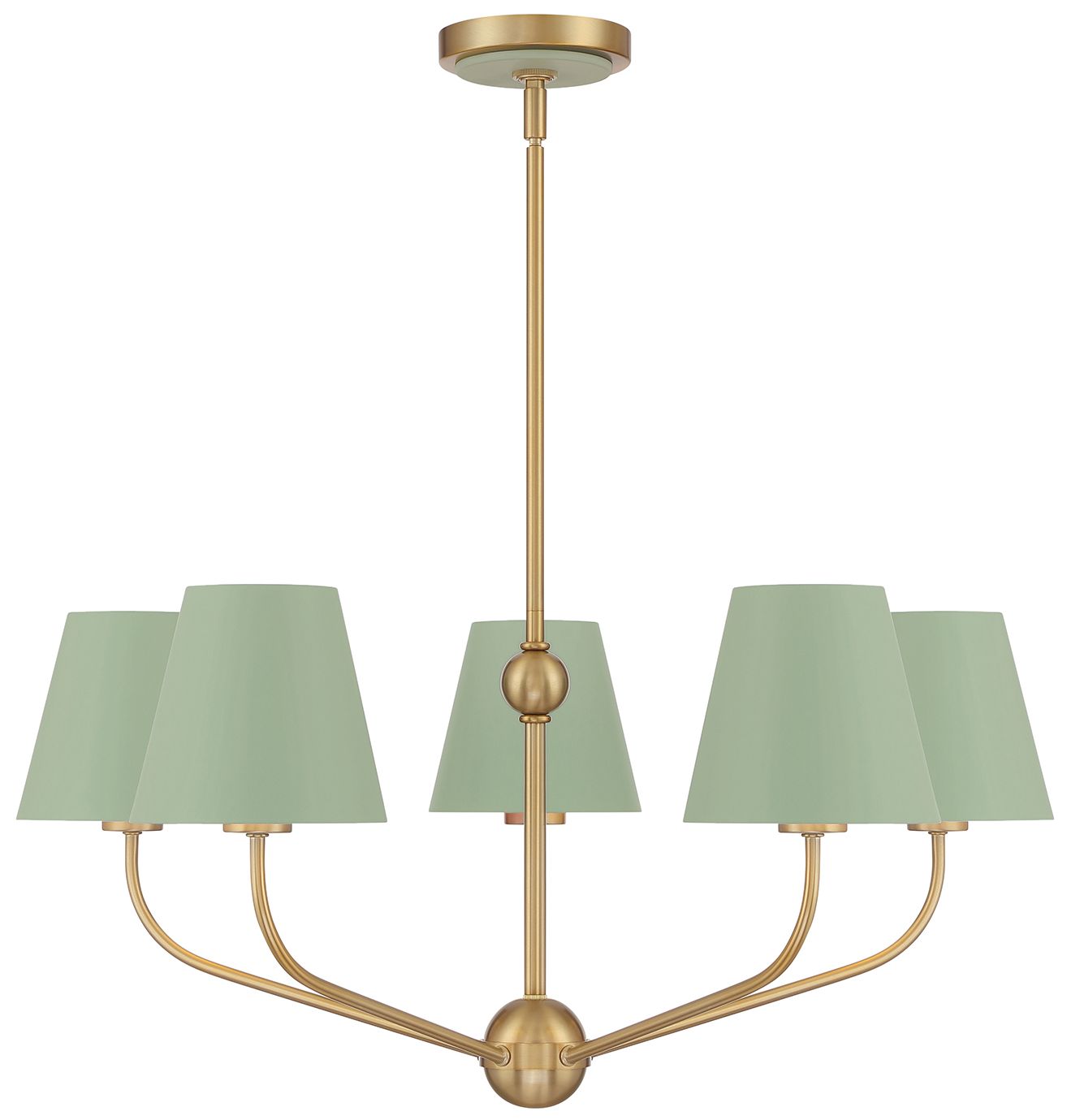 Image 4 Crystorama Xavier 28'' Vibrant Gold + Green Chandelier more views