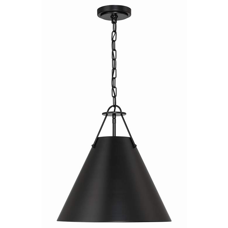 Image 1 Crystorama Xavier 3 Light Matte Black Pendant