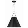 1_Crystorama Xavier 3 Light Matte Black Pendant