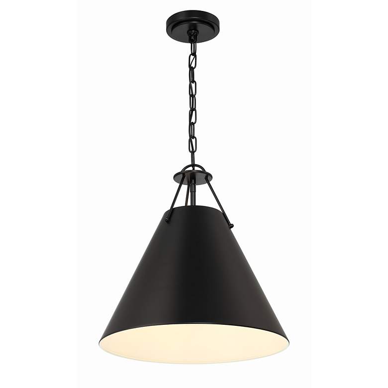 Image 3 Crystorama Xavier 3 Light Matte Black Pendant more views