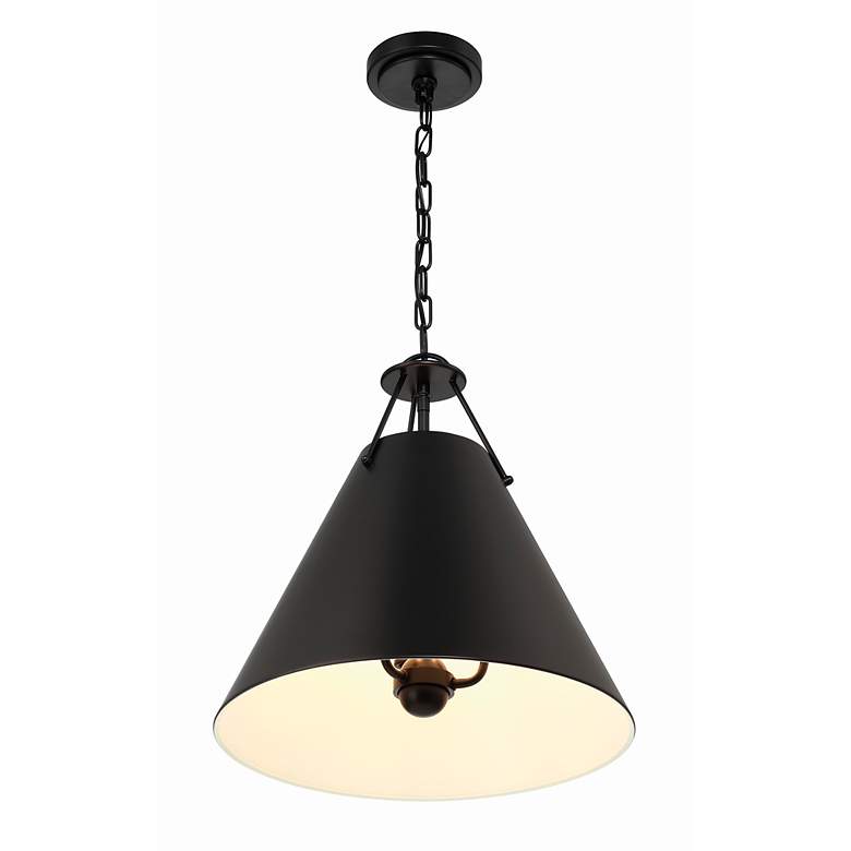 Image 4 Crystorama Xavier 3 Light Matte Black Pendant more views