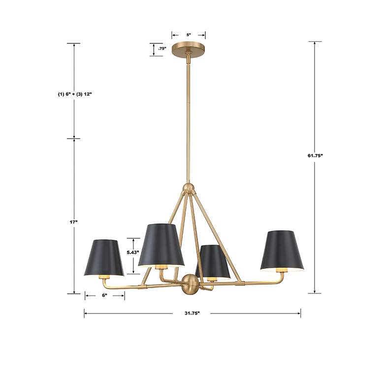 Image 7 Crystorama Xavier 31 3/4"W Vibrant Gold 4-Light Chandelier more views