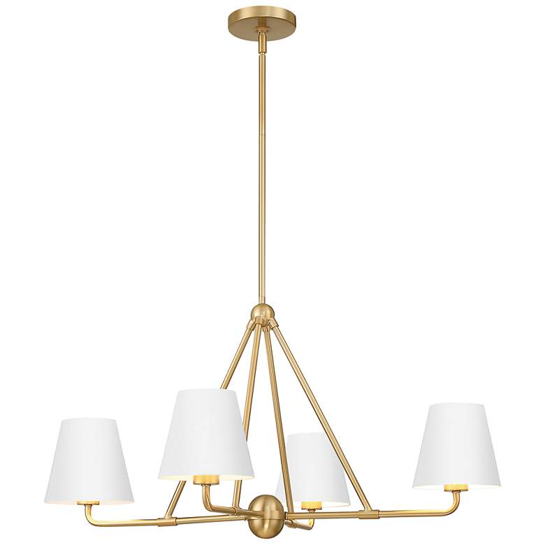 Image 3 Crystorama Xavier 4 Light Vibrant Gold + White Chandelier