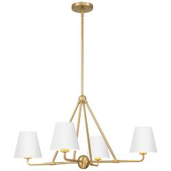 Crystorama Xavier 4 Light Vibrant Gold + White Chandelier