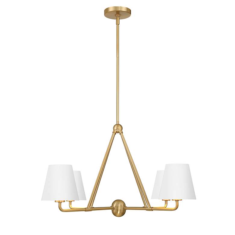 Image 4 Crystorama Xavier 4 Light Vibrant Gold + White Chandelier more views