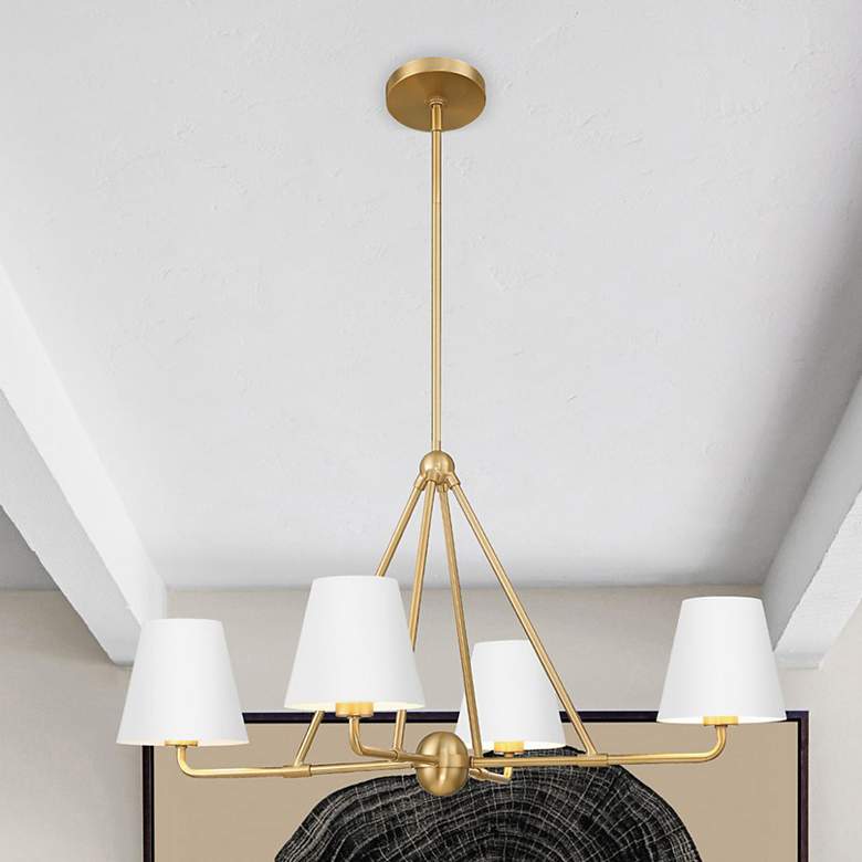 Image 6 Crystorama Xavier 4 Light Vibrant Gold + White Chandelier more views
