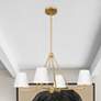 6_Crystorama Xavier 4 Light Vibrant Gold + White Chandelier more views