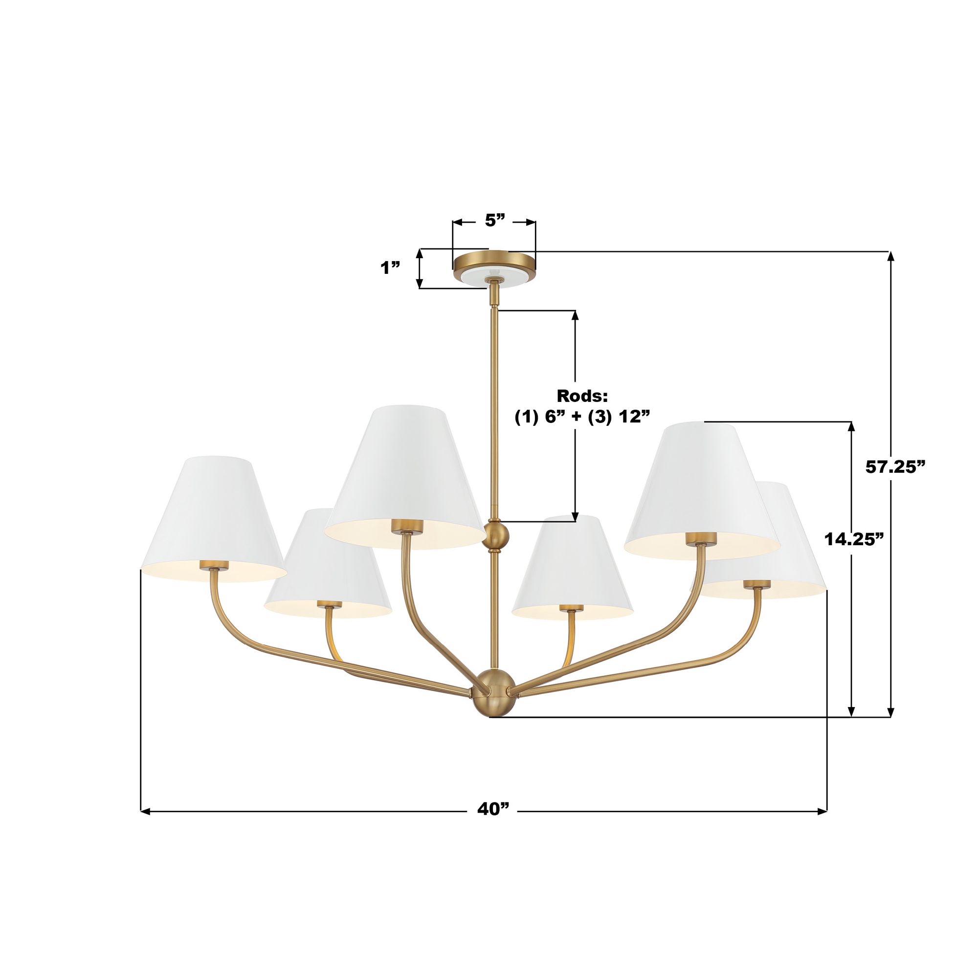Crystorama Xavier 40" Wide Vibrant Gold 6-Light Chandelier