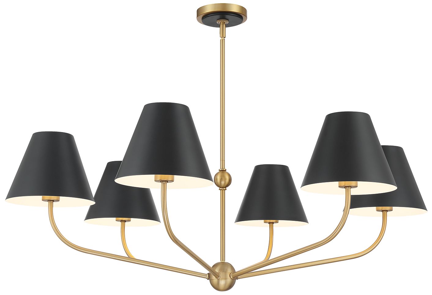 Image 2 Crystorama Xavier 40'' Vibrant Gold + Black Chandelier