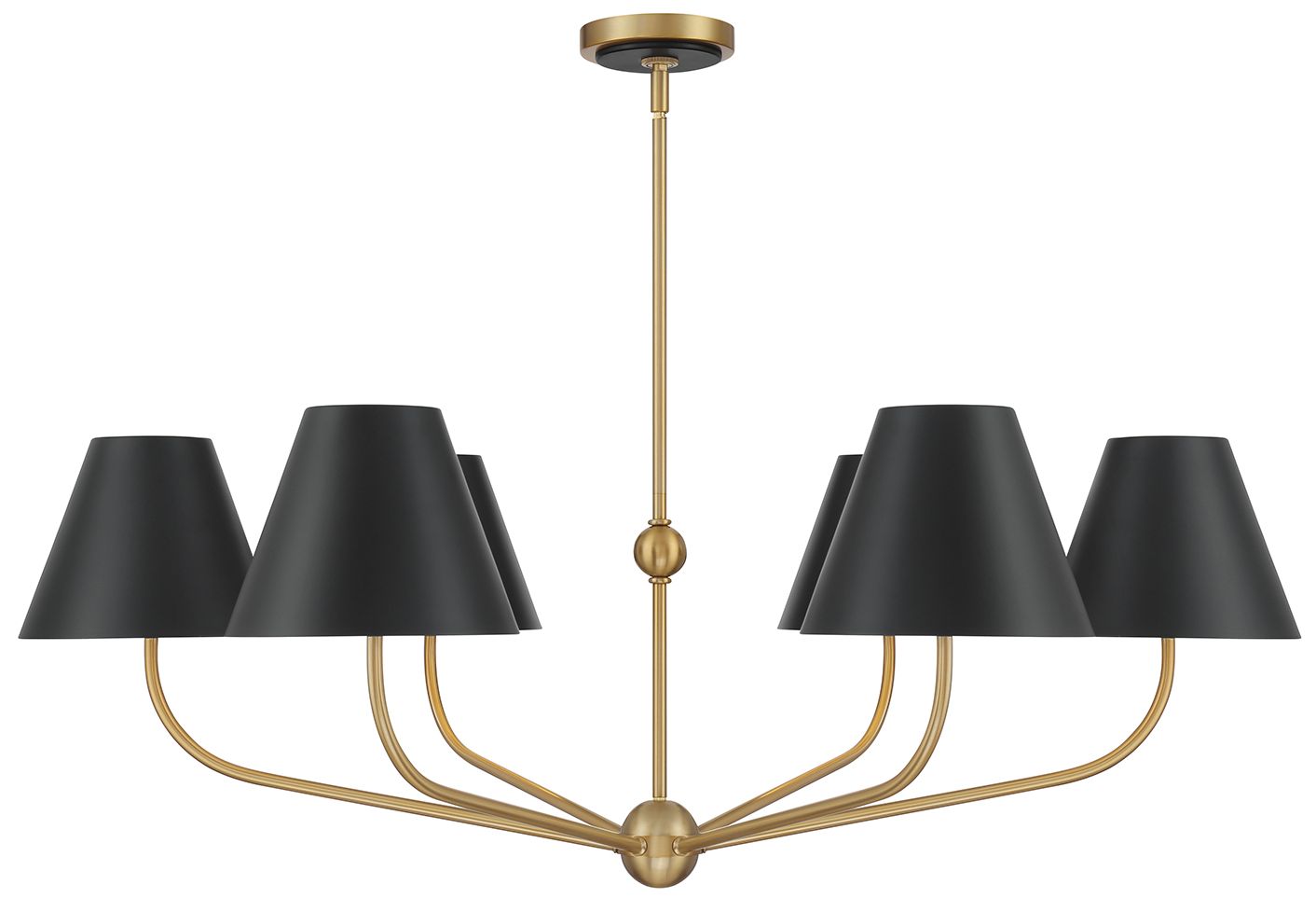 Image 4 Crystorama Xavier 40'' Vibrant Gold + Black Chandelier more views