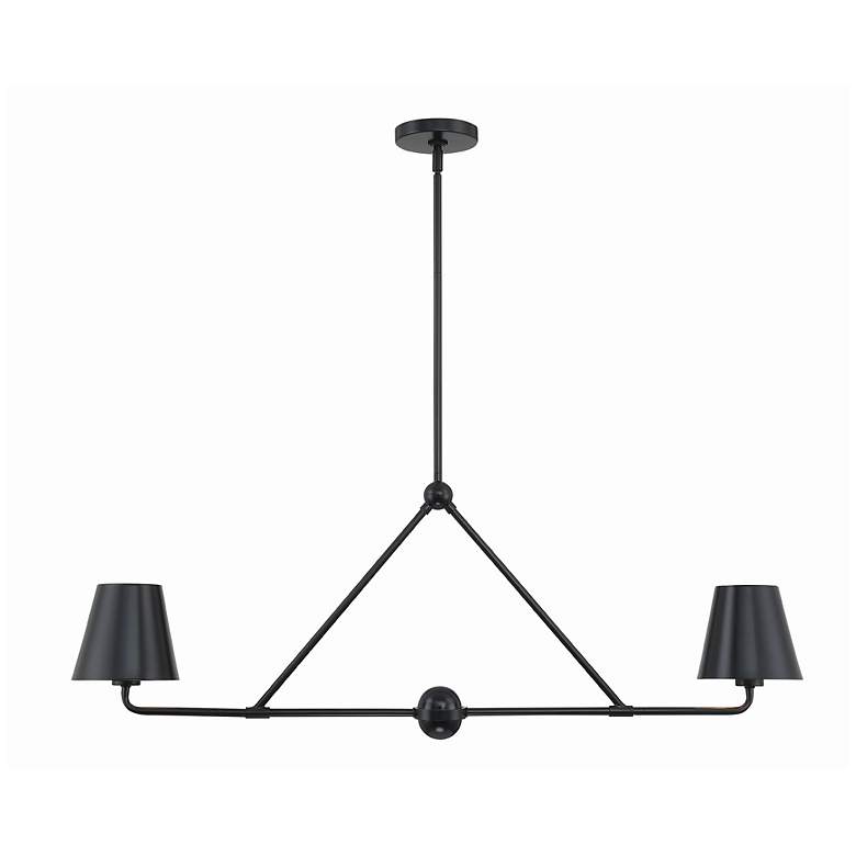 Image 1 Crystorama Xavier 42"W Matte Black 2-Light Linear Chandelier