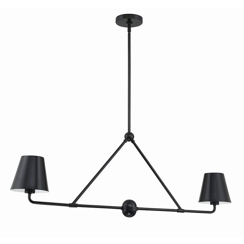 Image 2 Crystorama Xavier 42"W Matte Black 2-Light Linear Chandelier more views