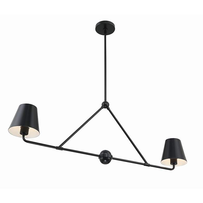 Image 3 Crystorama Xavier 42"W Matte Black 2-Light Linear Chandelier more views