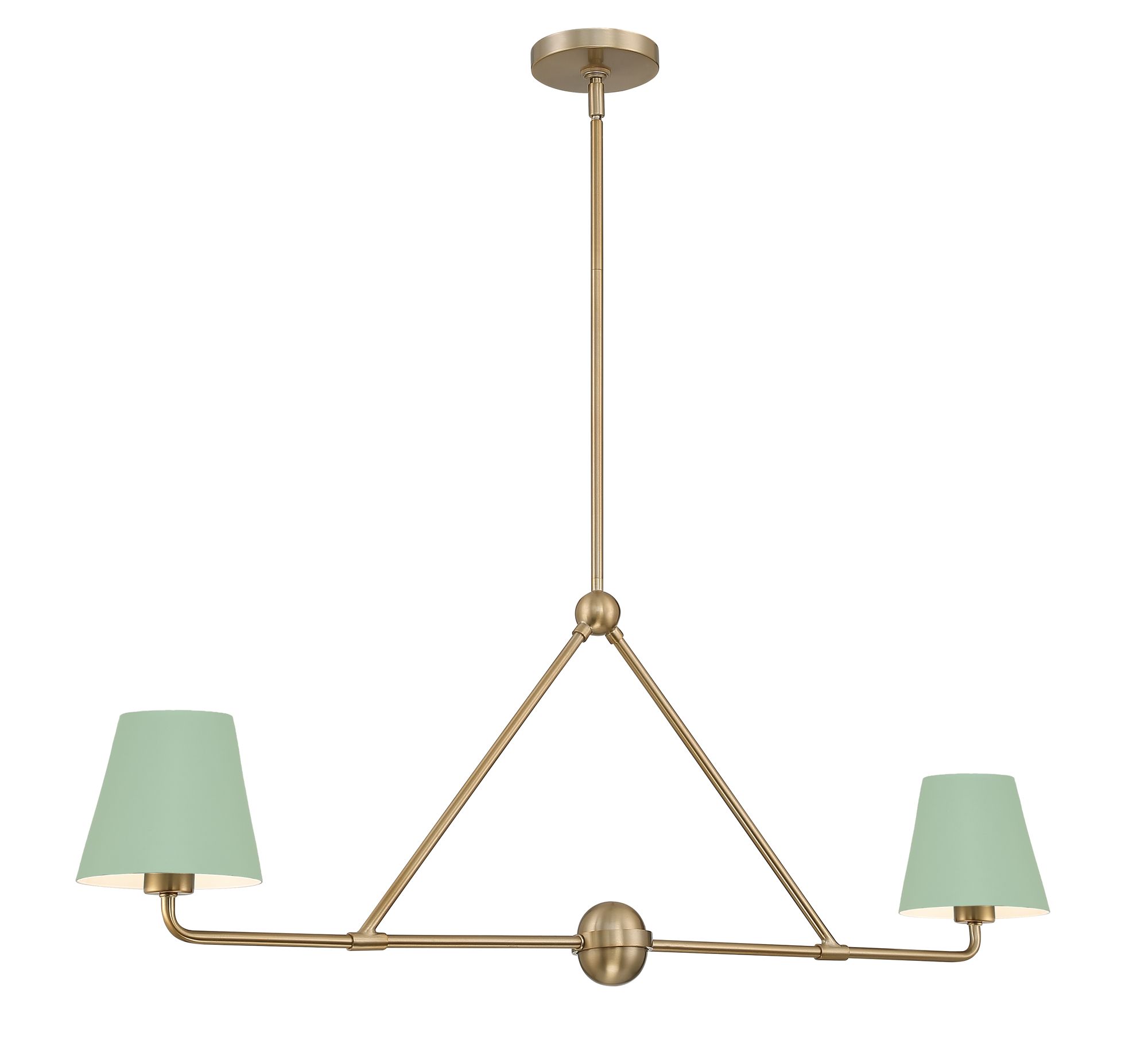 Image 2 Crystorama Xavier 42'' Vibrant Gold + Green Linear Chandelier more views