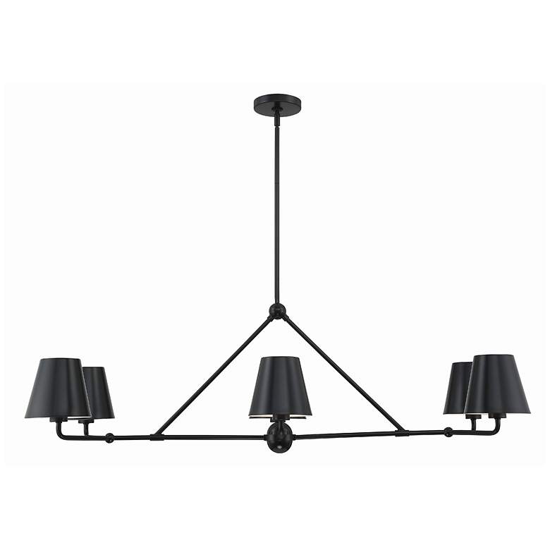 Image 1 Crystorama Xavier 46" Wide Matte Black 6-Light Chandelier