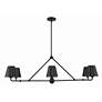 1_Crystorama Xavier 46" Wide Matte Black 6-Light Chandelier