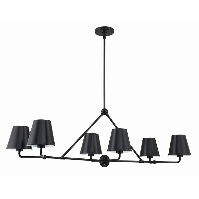 Image 3 Crystorama Xavier 46" Wide Matte Black 6-Light Chandelier more views