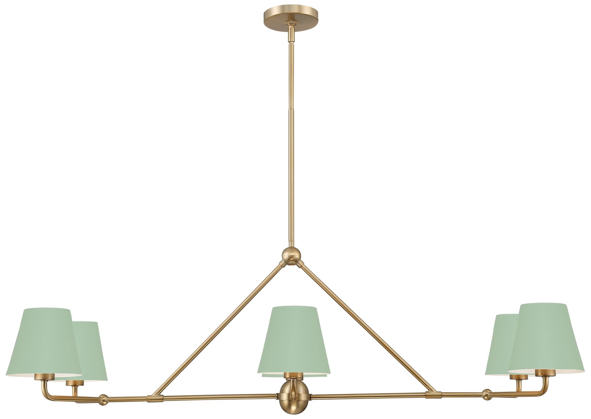 Crystorama Xavier 46'' Vibrant Gold + Green Linear Chandelier