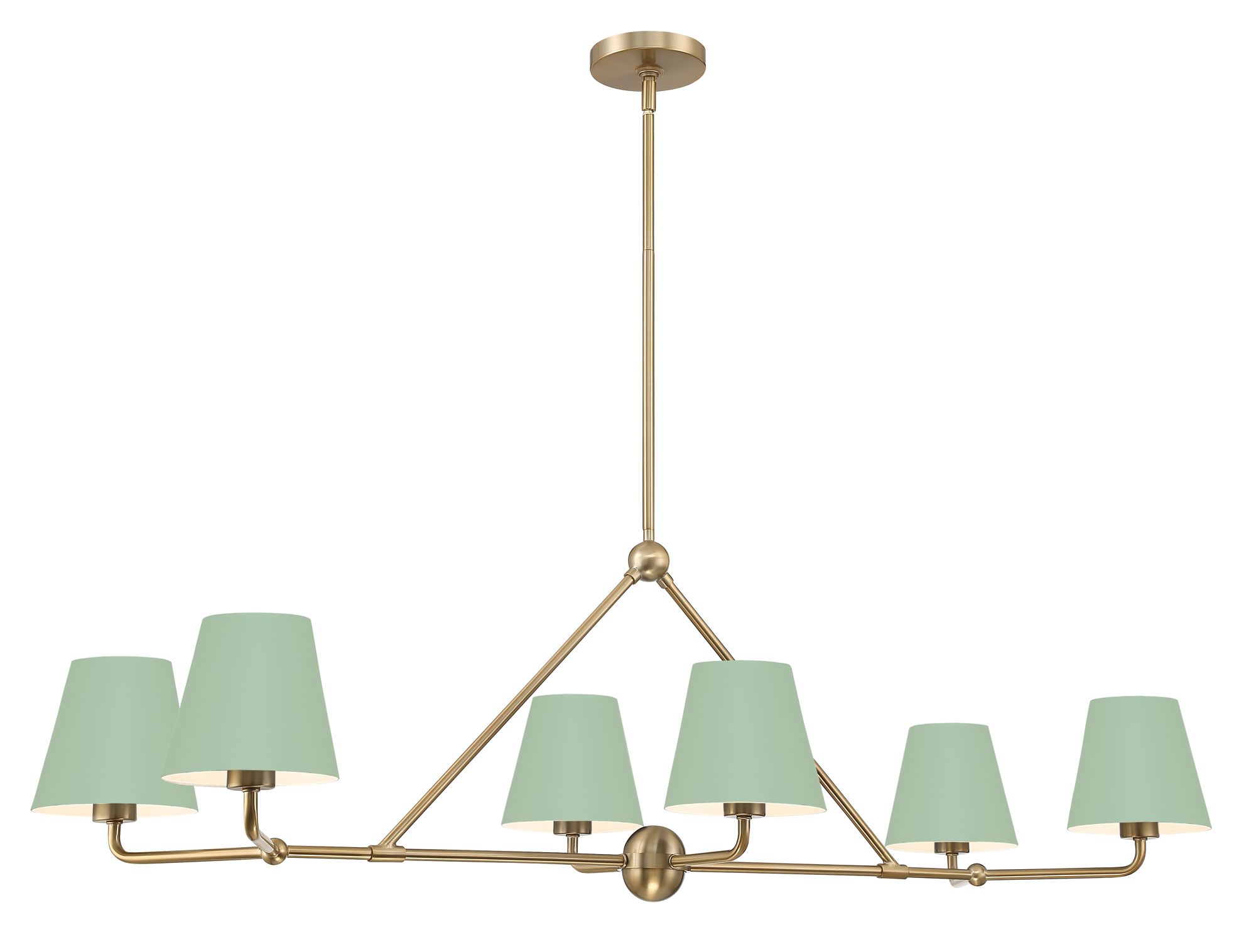 Image 3 Crystorama Xavier 46'' Vibrant Gold + Green Linear Chandelier more views