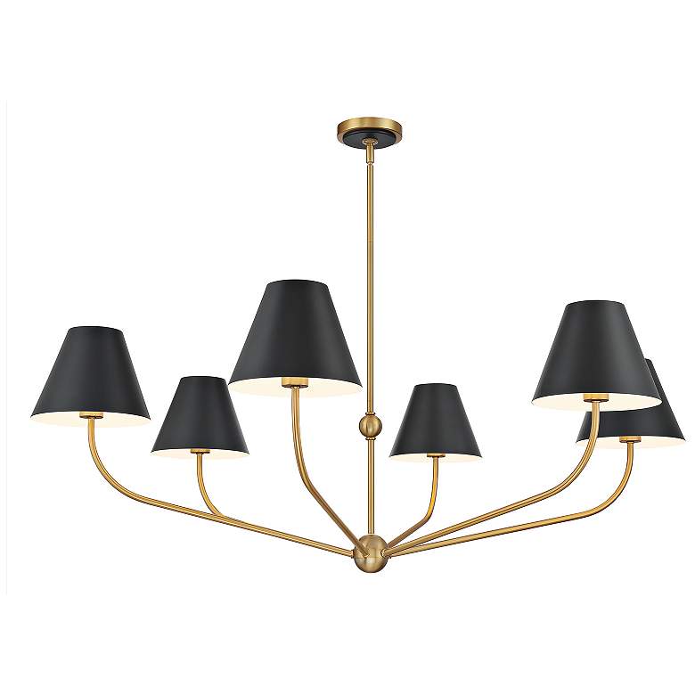 Image 2 Crystorama Xavier 48" Wide Vibrant Gold 6-Light Chandelier