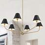 1_Crystorama Xavier 48" Wide Vibrant Gold 6-Light Chandelier