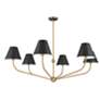 3_Crystorama Xavier 48" Wide Vibrant Gold 6-Light Chandelier more views