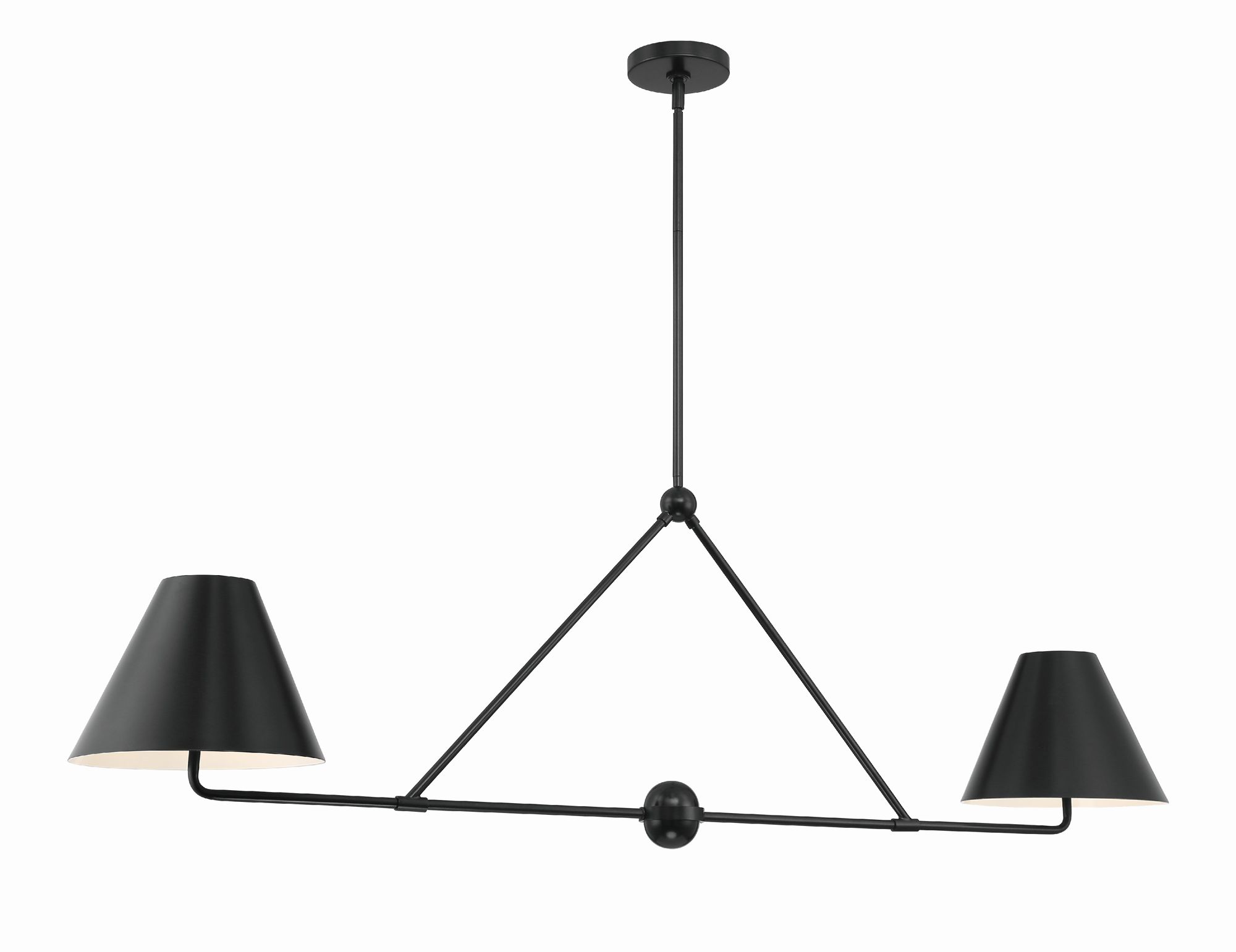 Image 2 Crystorama Xavier 54'' Matte Black Linear Chandelier more views