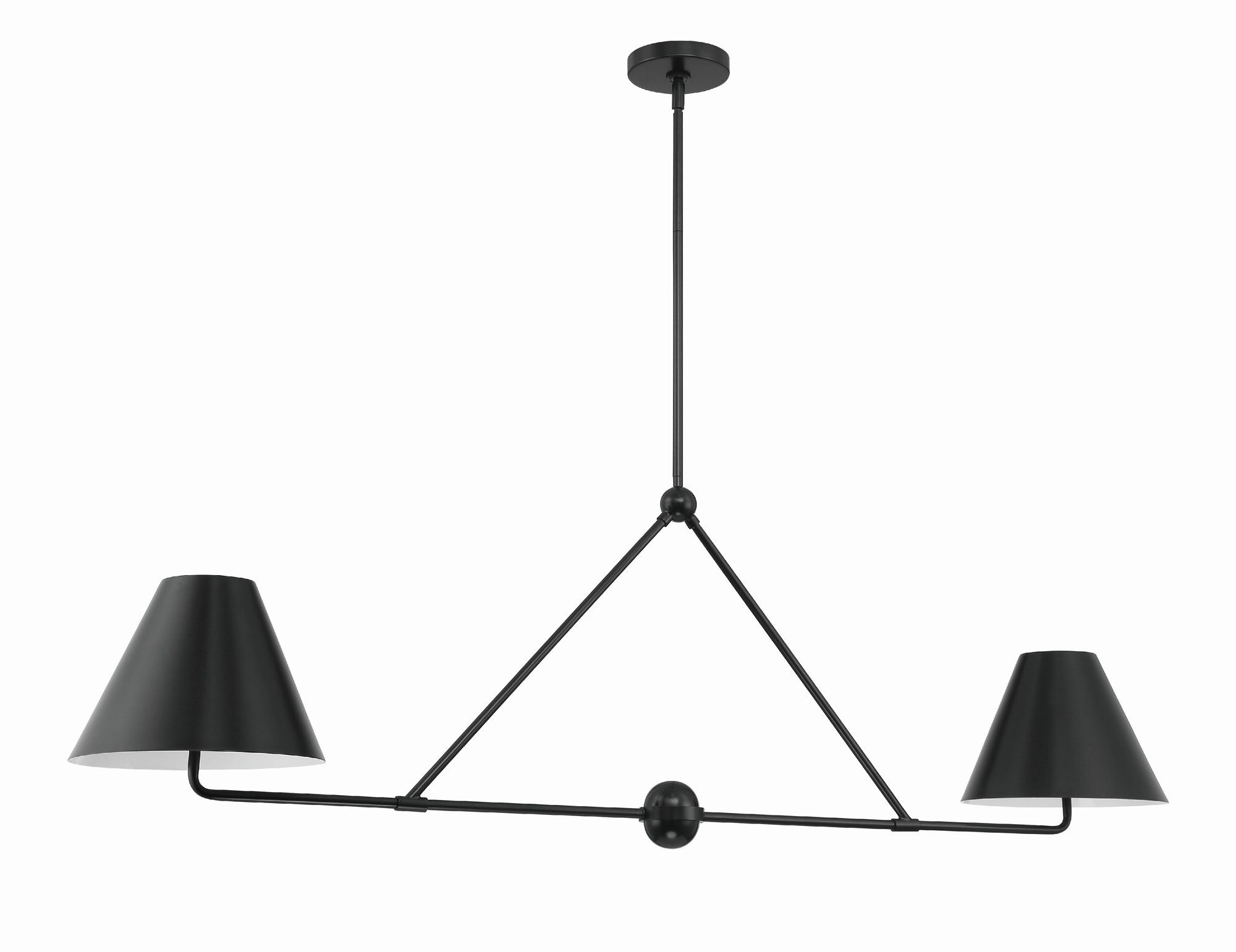 Image 3 Crystorama Xavier 54'' Matte Black Linear Chandelier more views