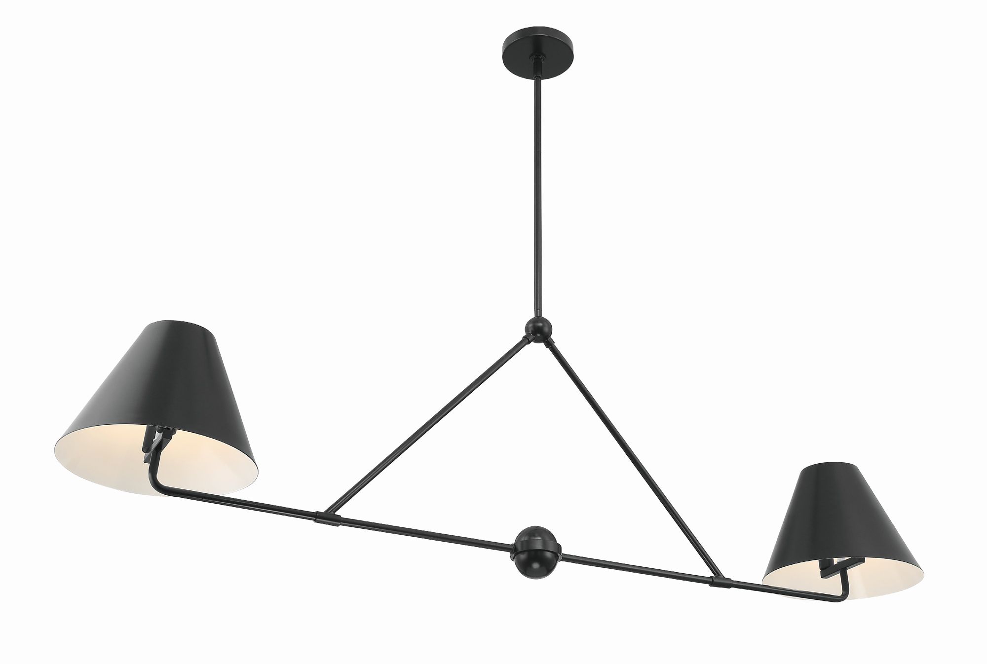 Image 4 Crystorama Xavier 54'' Matte Black Linear Chandelier more views