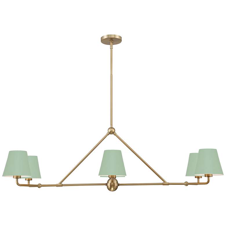 Image 2 Crystorama Xavier 6 Light Vibrant Gold + Green Chandelier